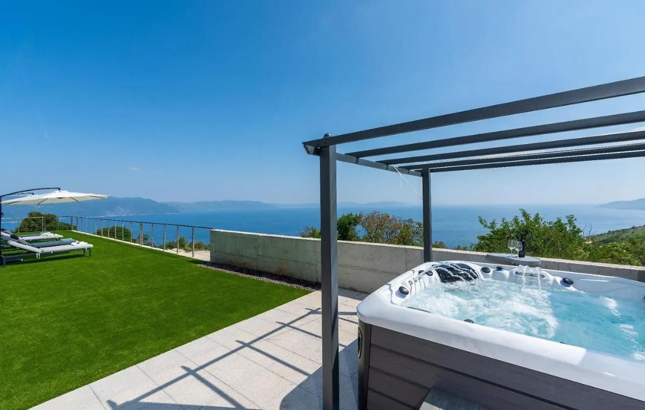 Villa Atrium With Heated Pool, Sea View, Jacuzzi, Gym And Sauna Labin  Croatia