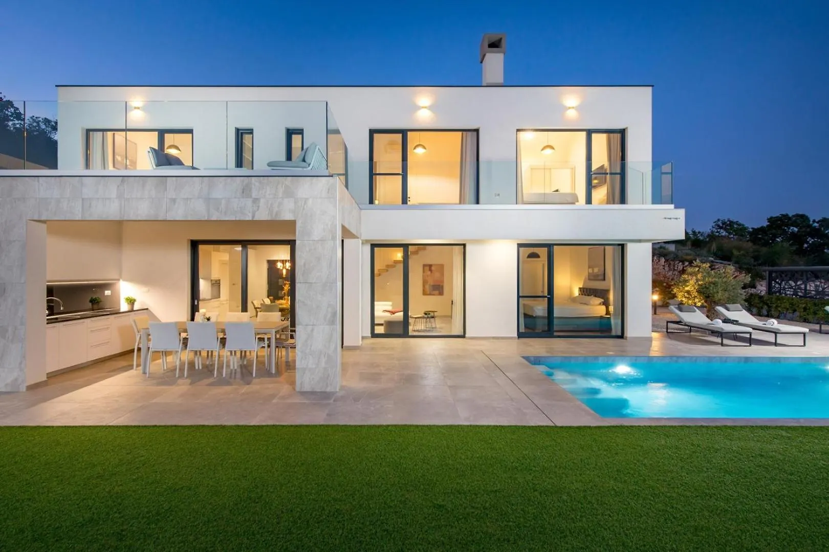 Villa Atrium With Heated Pool, Sea View, Jacuzzi, Gym And Sauna Labin  Croatia